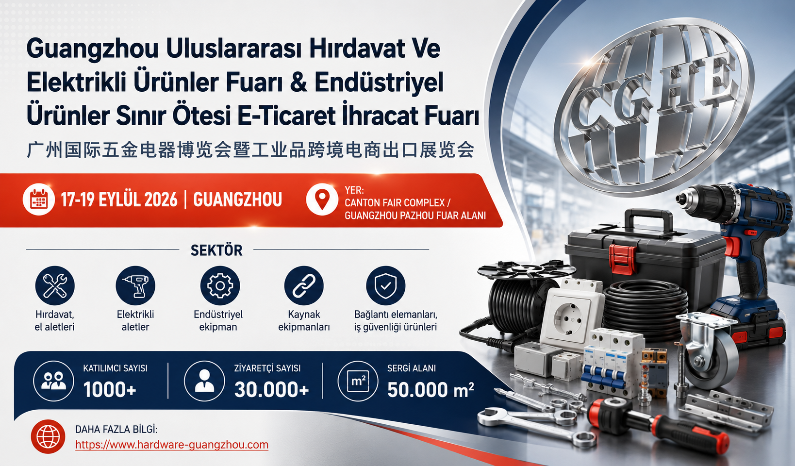 Uluslararası Hırdavat ve Elektrikli Ürünler Fuarı & Endüstriyel Ürünler Sınır Ötesi E-Ticaret İhracat Fuarı